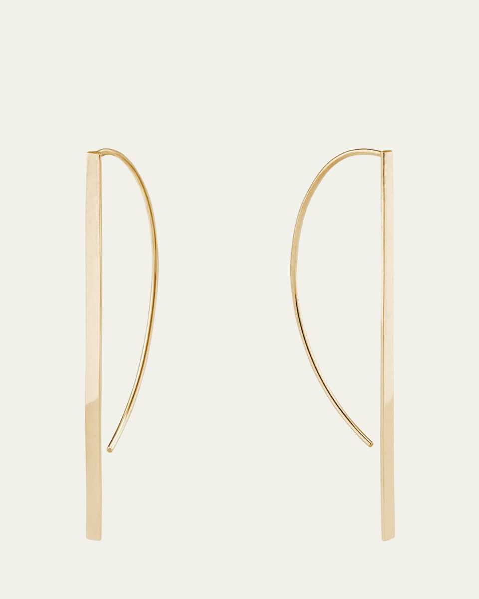 14k Gold Flat P-Hoop Earrings